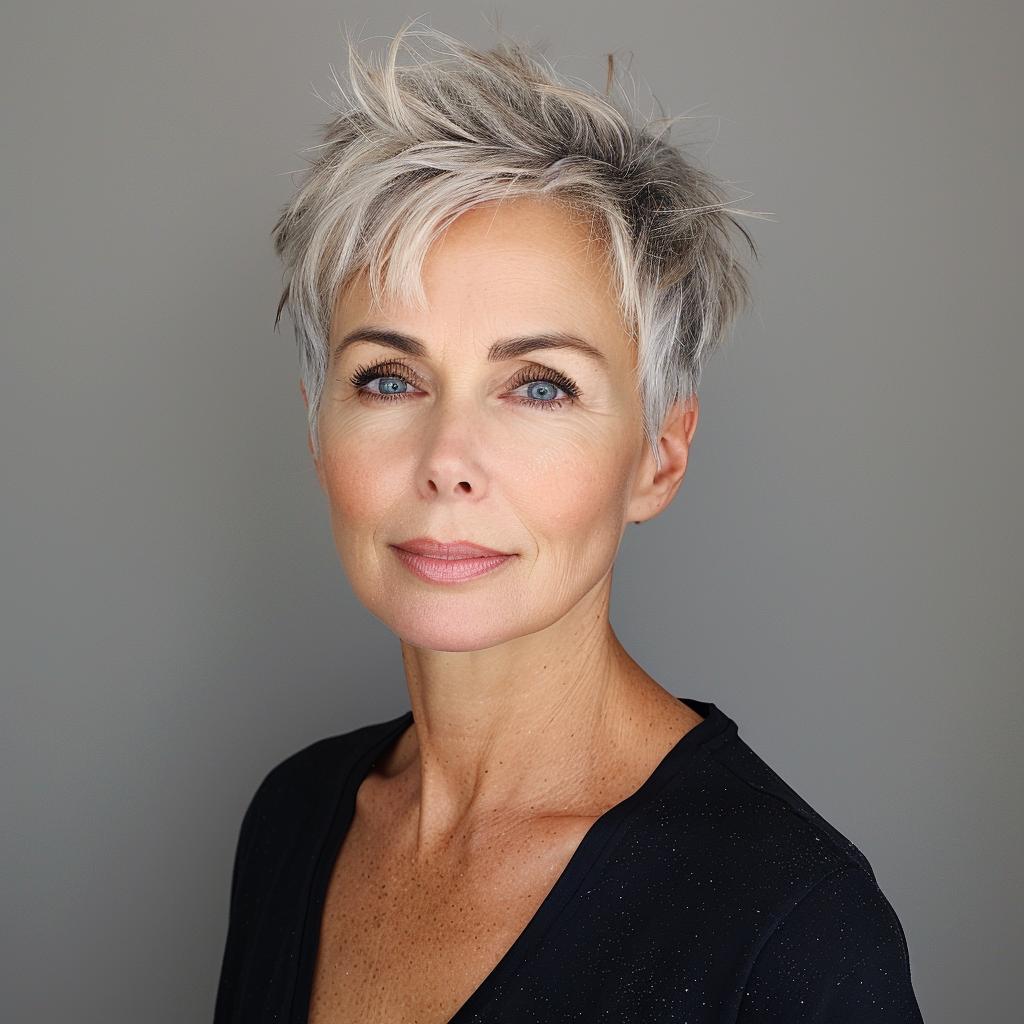 Modern Pixie Cut for older woman